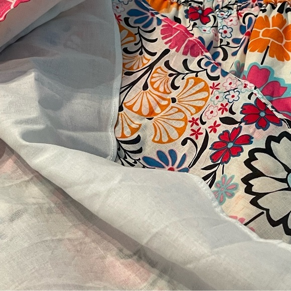 Talbots Floral Tile Print Smocked Cotton Dress Size 12 Fit & Flare Garden Party - Picture 8 of 12